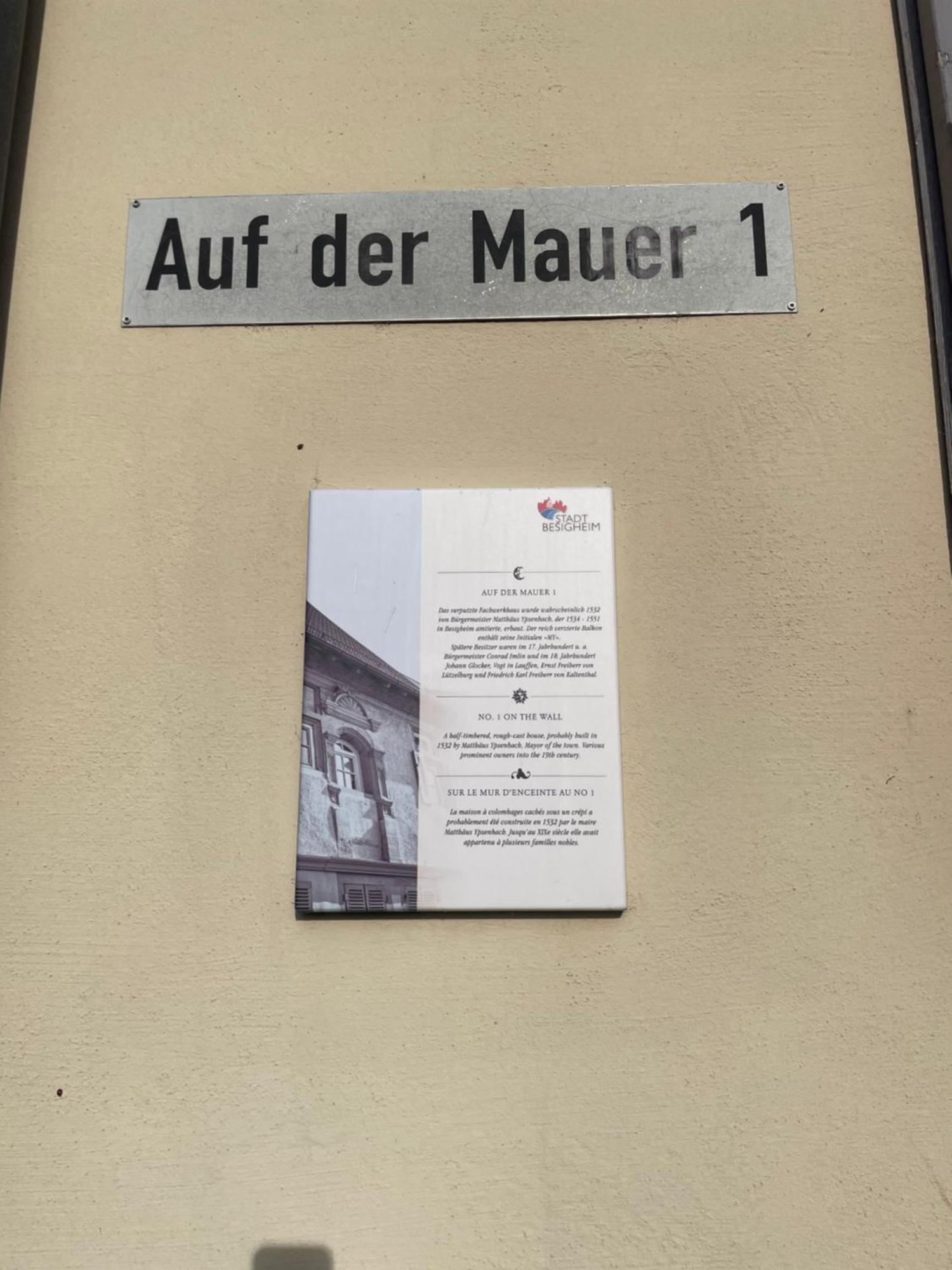 Gaestezimmer An Der Stadtmauer بيزيغهايم المظهر الخارجي الصورة